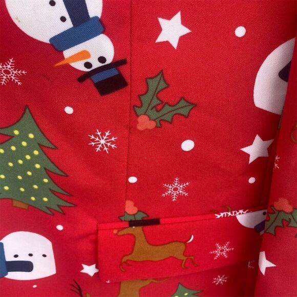 OppoSuits Men's Christmaster Christmas Suit Red Geometric Size 42 - Picture 8 of 12